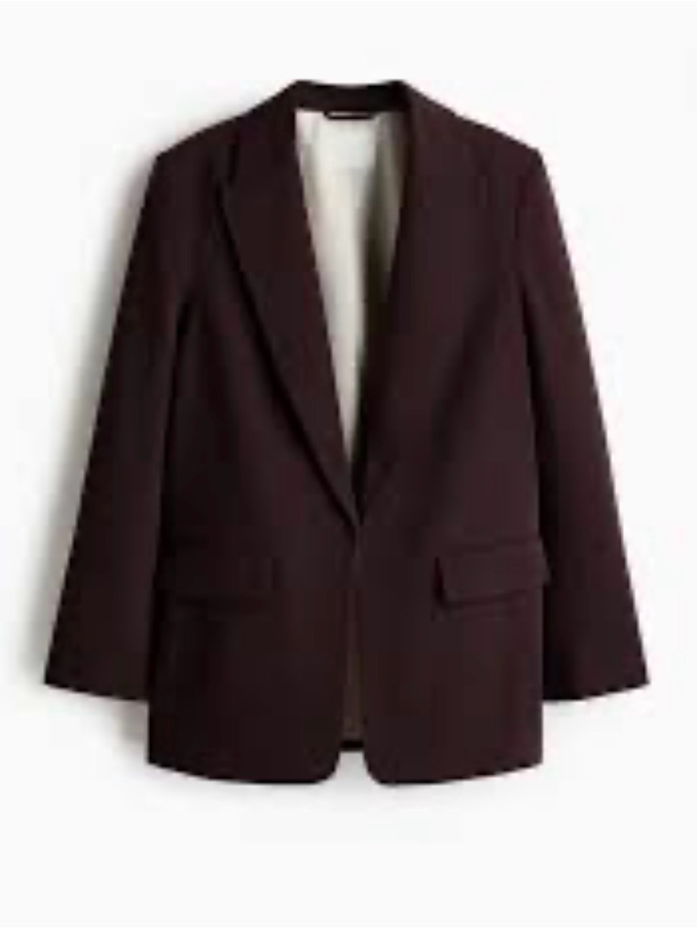 𝑵𝑾𝑶𝑻 H&M Casual Jacket Blazer Deep Plum size Medium Lined Twill New!